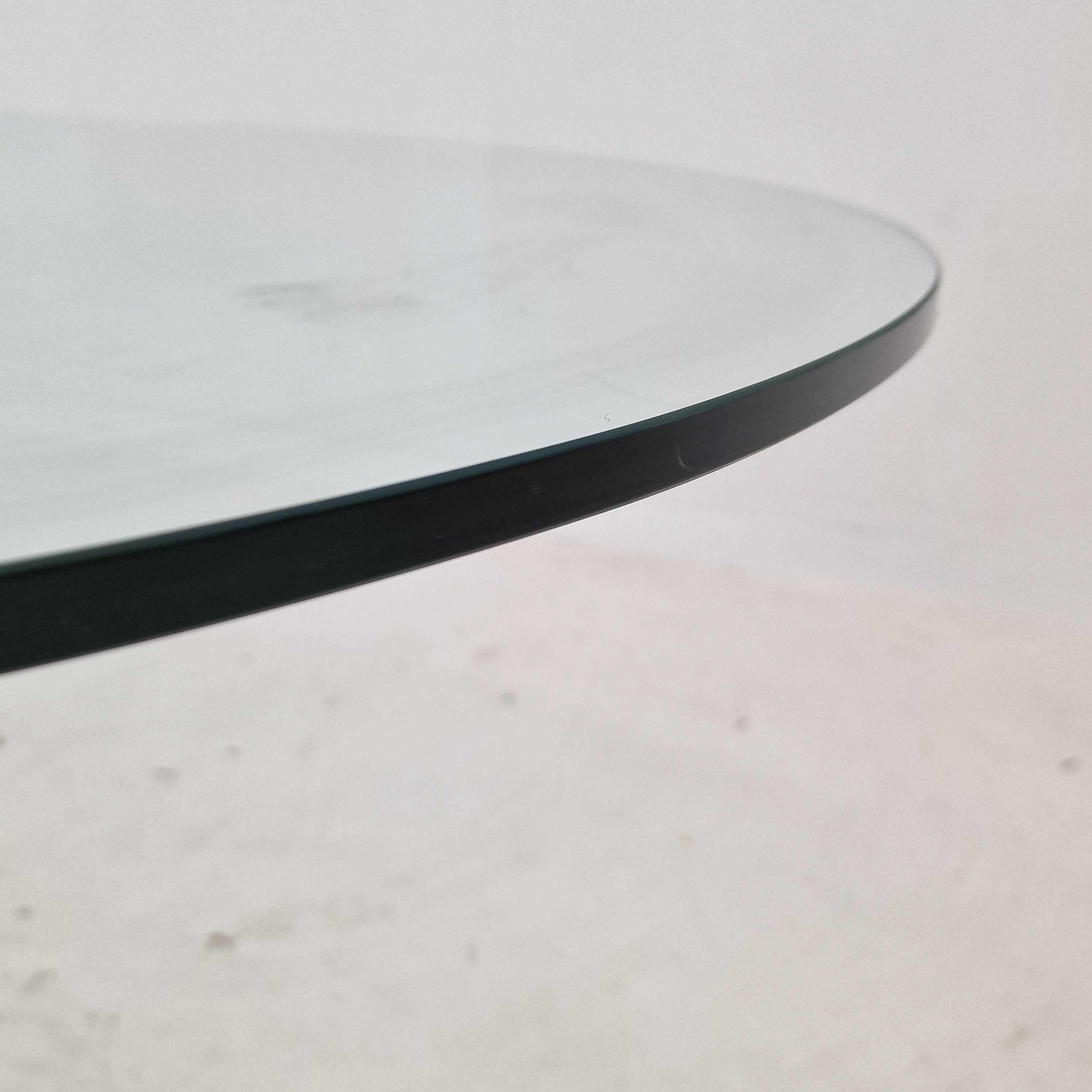 K1000 Glass & Carrara Marble Coffee Table Team Form AG, Ronald Schmitt, 1975