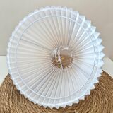 Danish Design table lamp, Koefoed ceramic, pleated lampshade, mid century interior