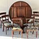 19th century mahogany dining room table and chair set, England, 1850s