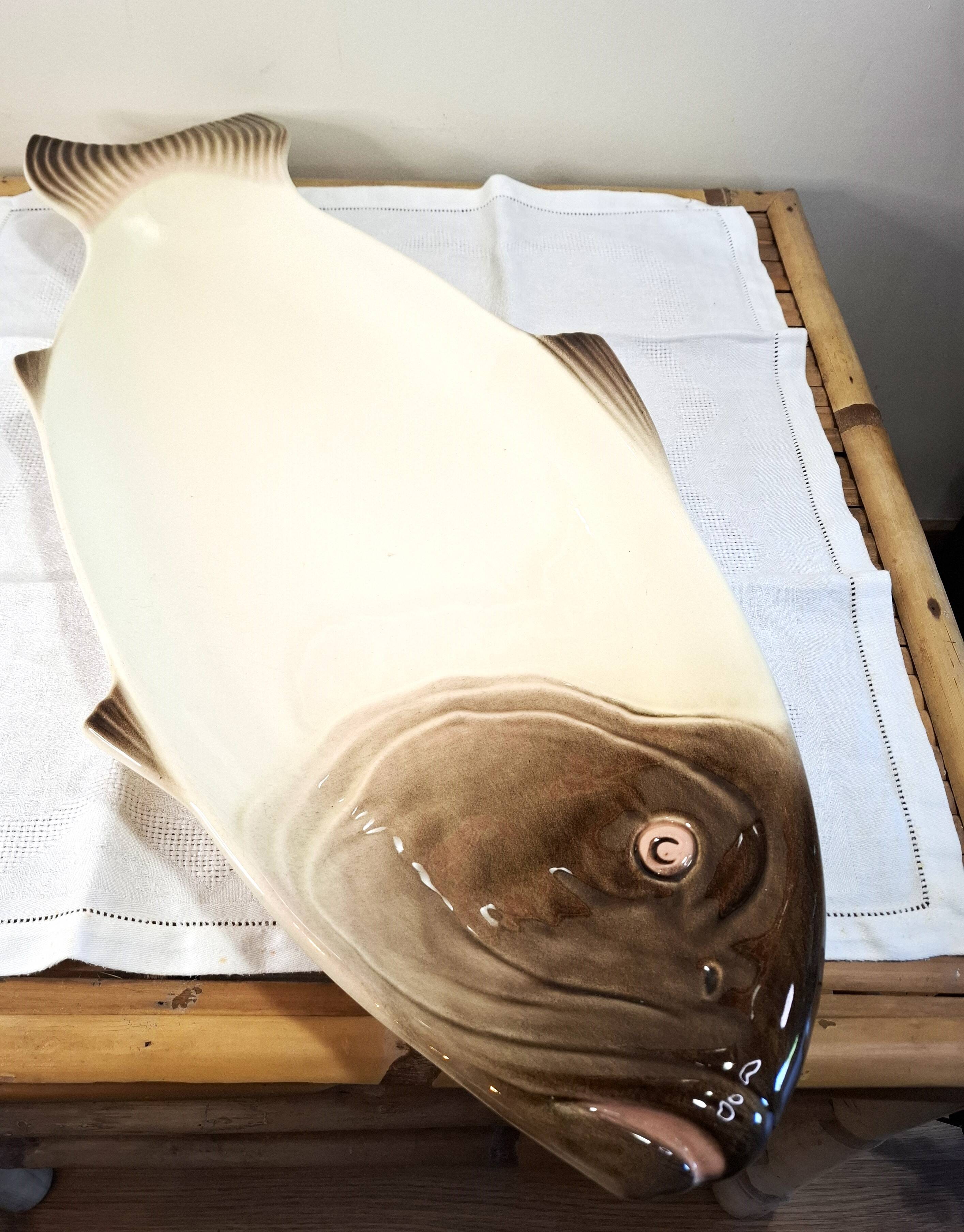 Plat poisson céramique Longwy