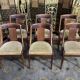 6 empire gondola chairs in mahogany and velvet