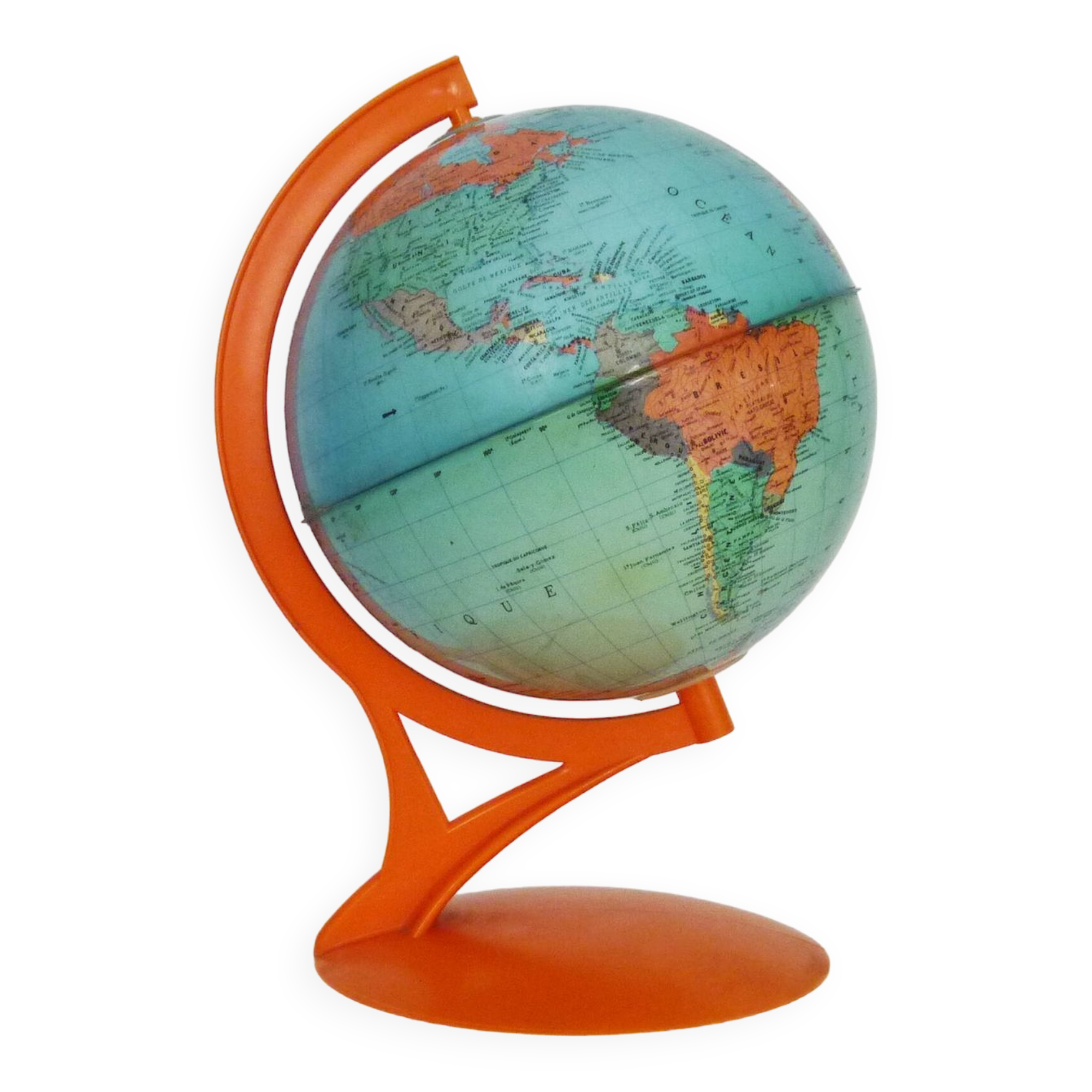 Globe terrestrial map world Editions Rico Florence Year 70