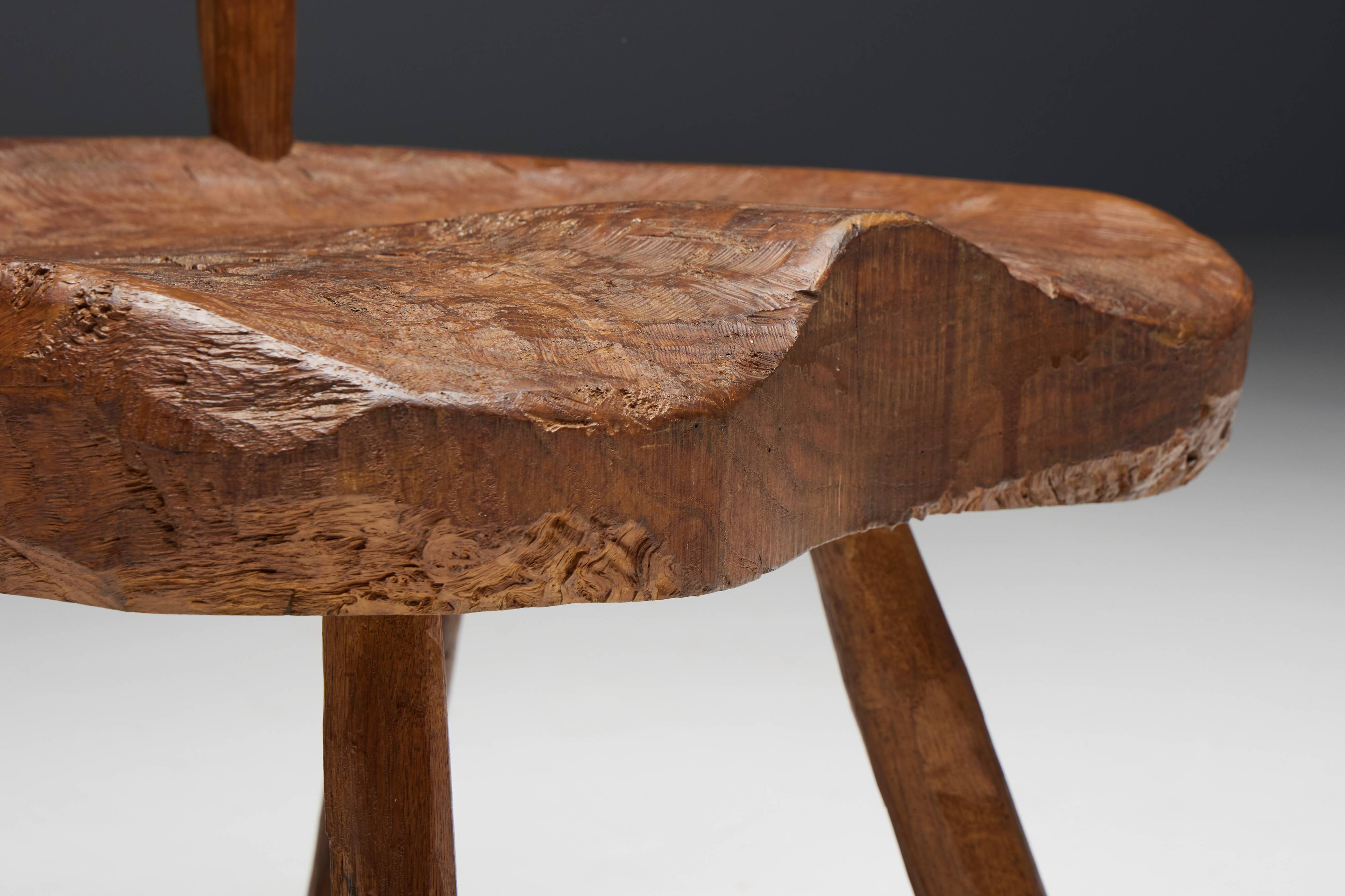 Folk Art Wabi Sabi Chair, France, 19th Century