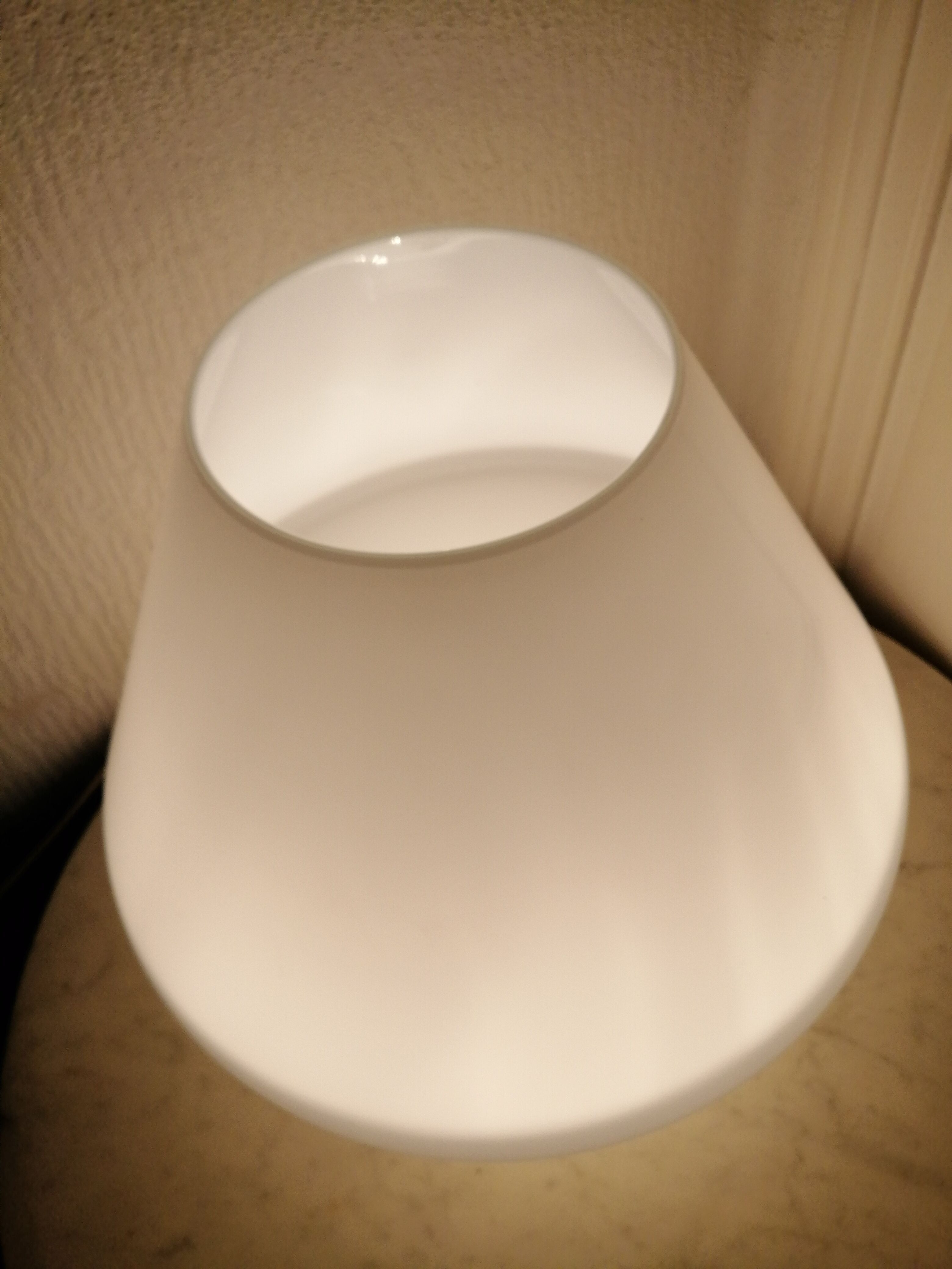White glass mushroom lamp. Murano. 1970