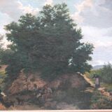 19th century oil painting on canvas, countryside landscape dated and signed