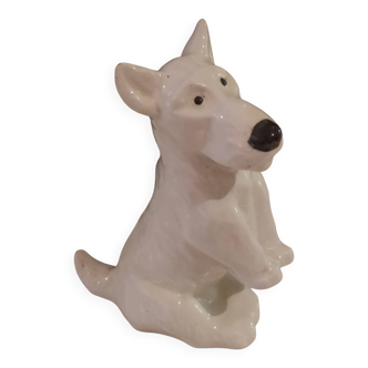 small ceramic fox terrier dog Sargemines 1930/1940