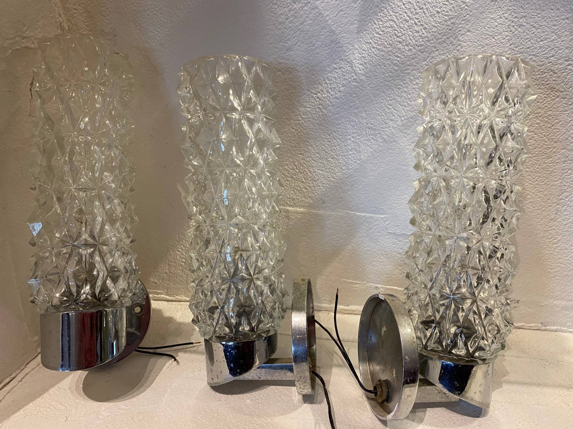 Glass wall lamps
