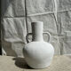 Handcrafted terracotta vase painted white with double handles h:40 d:30