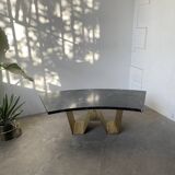Addor 60s sculptural marble and brass coffee table