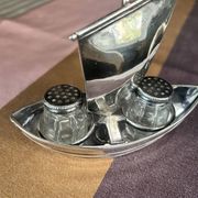 RARE silver-plated salt and pepper shaker set by Cristofle, Gallia collection