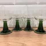 Set of 4 glasses of white wine from Alsace