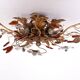 Wonderful gilded florentine flush mount light by Banci Firenze 1970s Italy