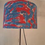 Danish adjustable teak floor lamp with tripod brass foot, 1960s