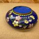 Antique Chinese Bronze Cloisonne Enamel Ashtray Vintage Flower Pattern
