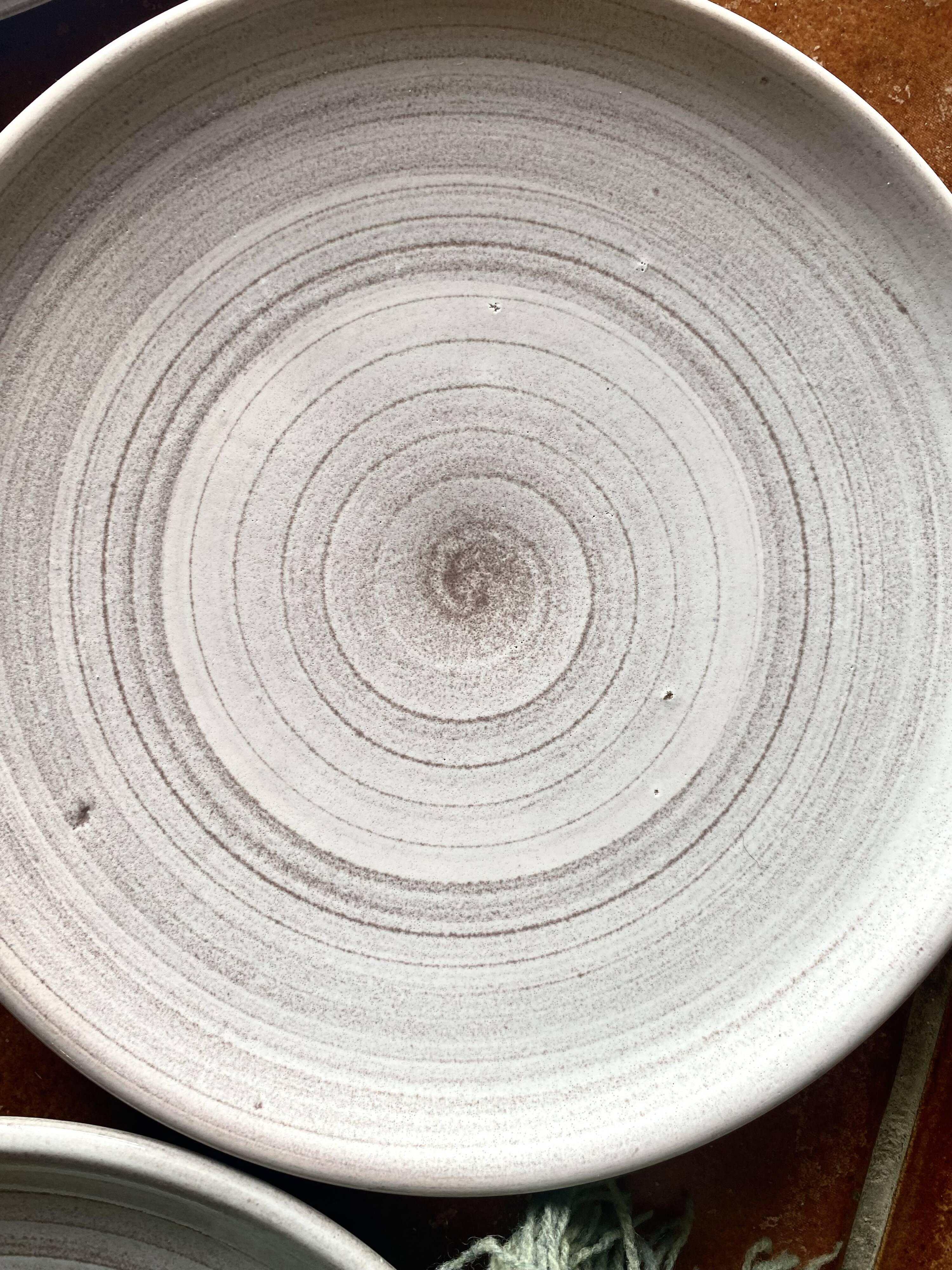 6 glazed stoneware plates, Denmark