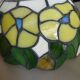Antique stained glass and tin pendant light