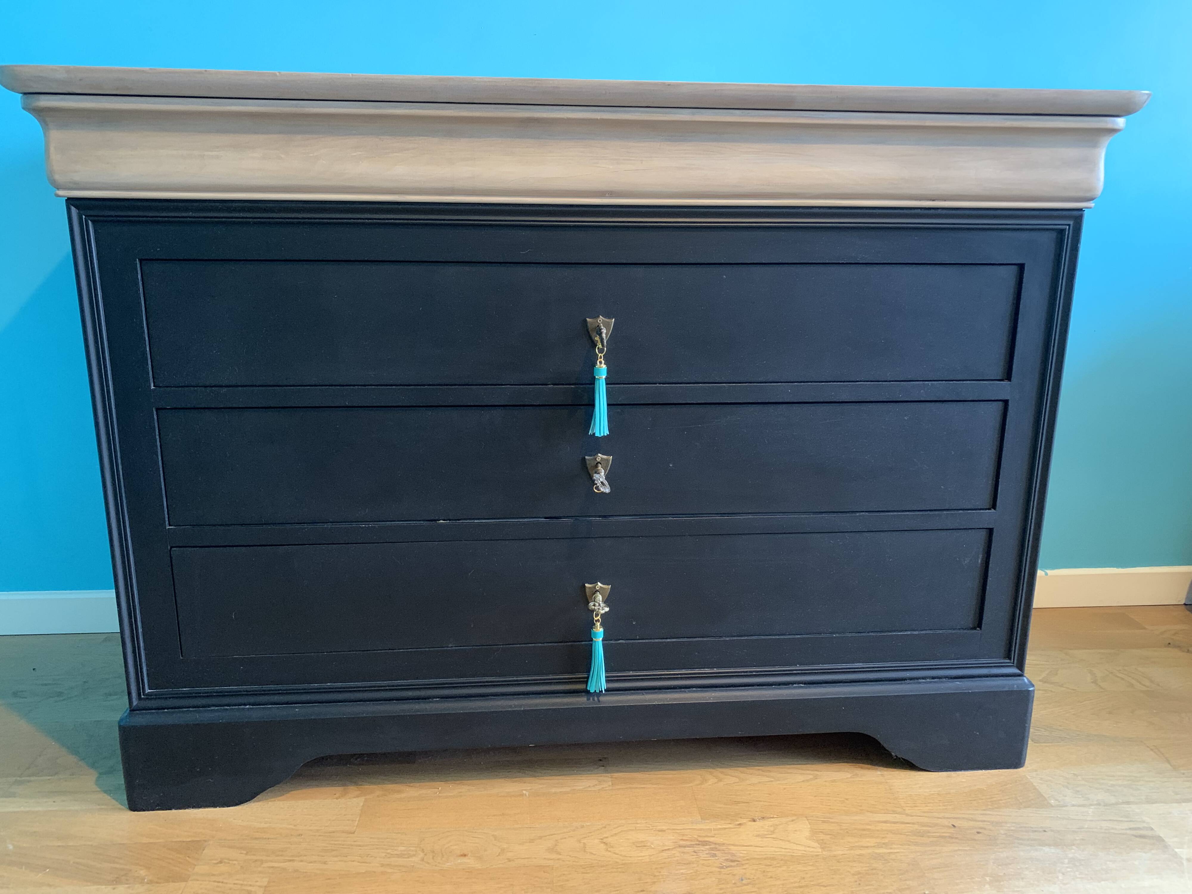 Vintage cherry wood commode refurbished