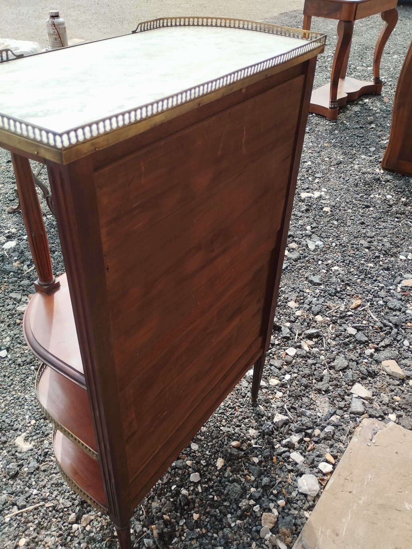 Antique Louis XVI style commode with marble top.
