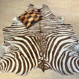 Vintage carpet zebra print cowhide