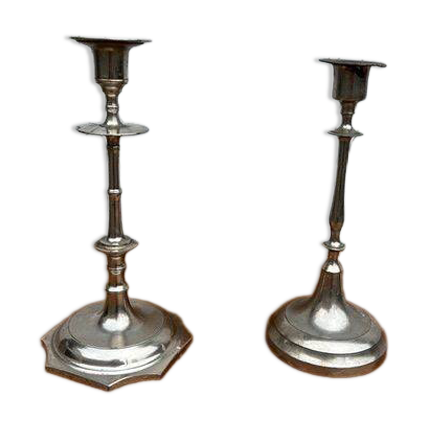 Set of 2 vintage silver candle holders
