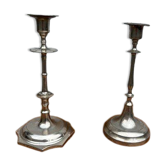 Set of 2 vintage silver candle holders