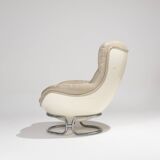 Fauteuil en cuir Karaté Michel Cadestin, 1970s