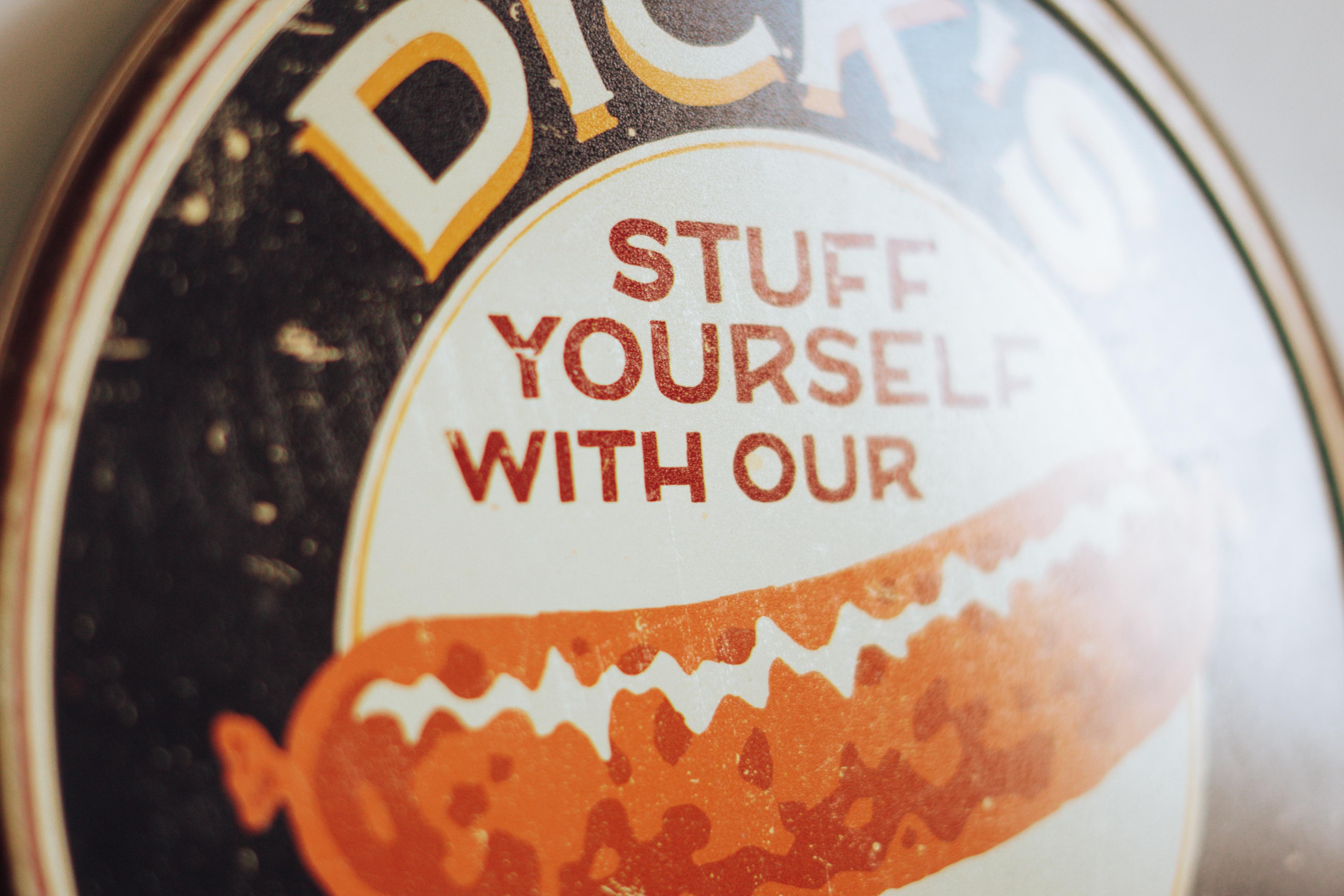 Dick's vintage canvas sign plate screen-printed