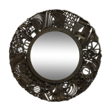 Brutalist metal mirror, 1950 - 52cm