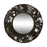 Miroir brutaliste en métal, 1950 - 52cm