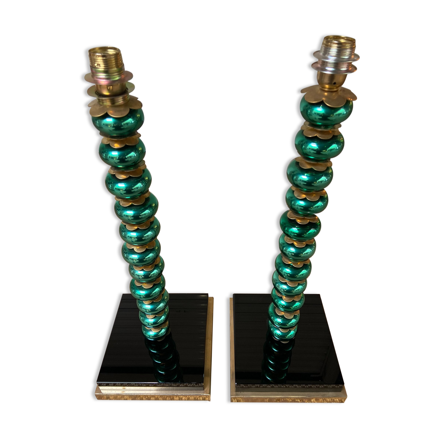 Pair of lamp legs / Murano glass / 1980