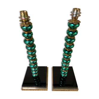 Pair of lamp legs / Murano glass / 1980