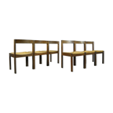 Chaises de salle à manger minimalistes en wengé, années 1960