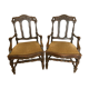 Pair of Flanders armchairs in 19th century solid oak