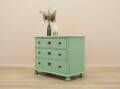 Solid pine chest of drawers painted green, three drawers, Denmark 1950s