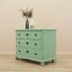 Solid pine chest of drawers painted green, three drawers, Denmark 1950s