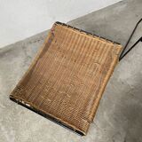 Set of three Raoul Guys wicker and metal stools