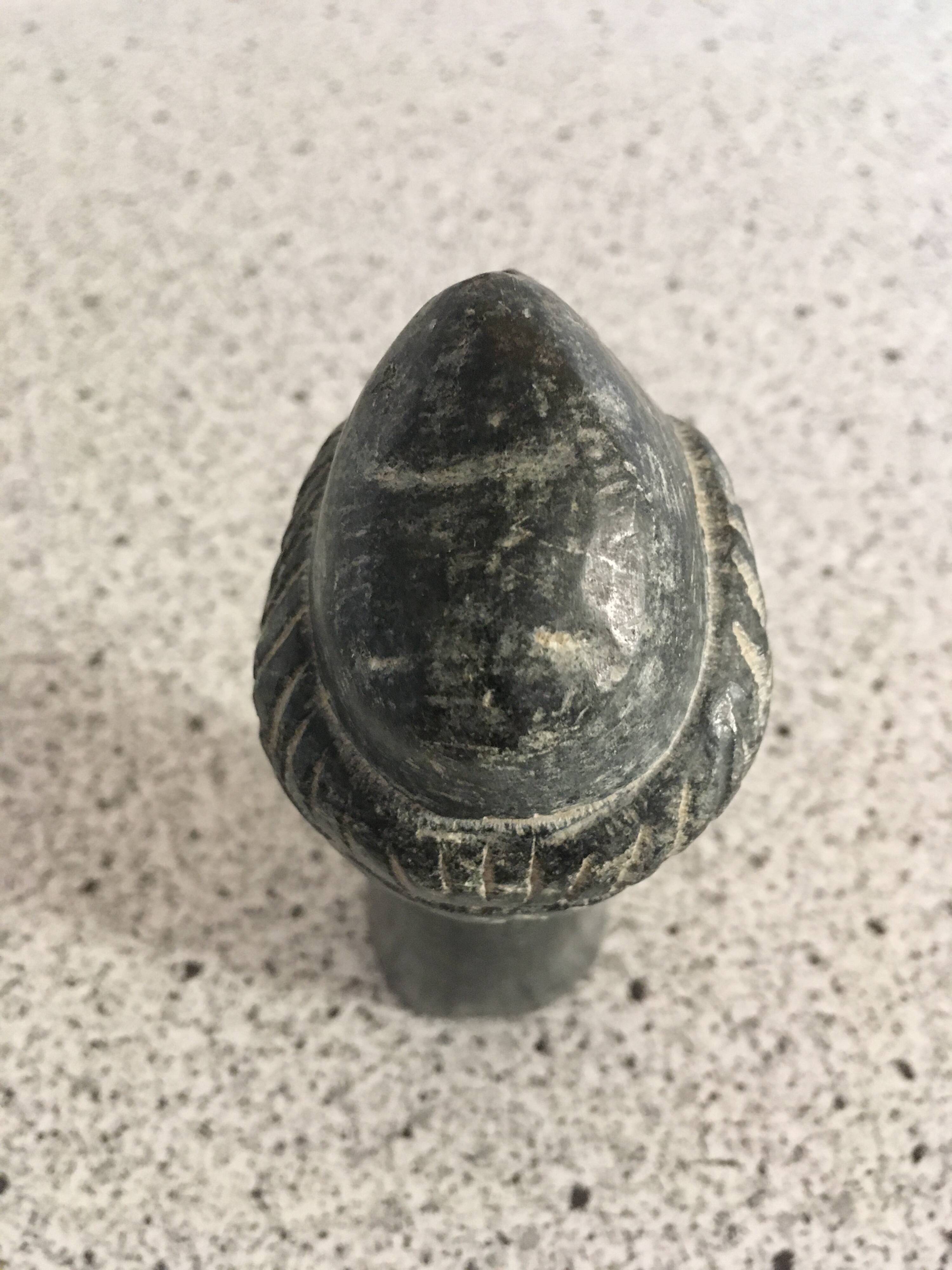 Black marble bust sculpture