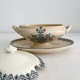 Sauceboat with lid in iron earth "Alhambra" Salins