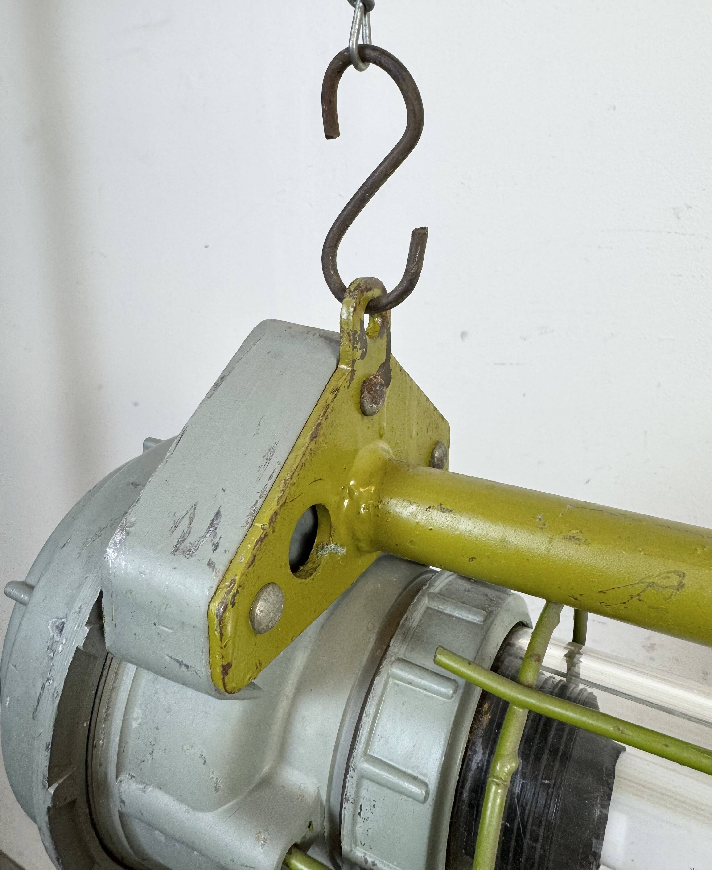 Grey Soviet Industrial Hanging Tube Light, 1970s