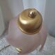 F. Fabbian Italy Pink Frosted Glass Petal Table Lamp, Murano Style, 1980s