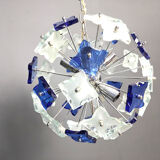 Hammered glass chandelier, 1970s