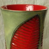 Fernand elchinger ceramic vase, fern model, 1950s