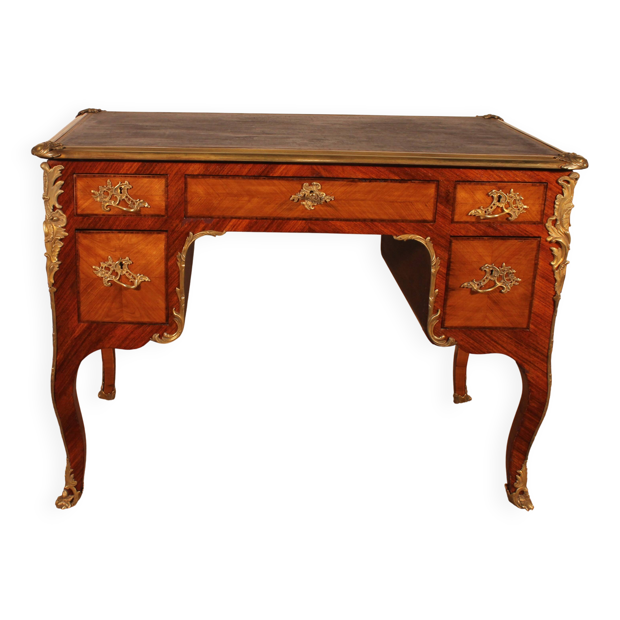 Small Double-Sided Writing Desk in Rosewood in Louis XV style from the 19th century.