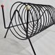 Magazine holder, vinyl holder "spring" in vintage metal, 30 cm