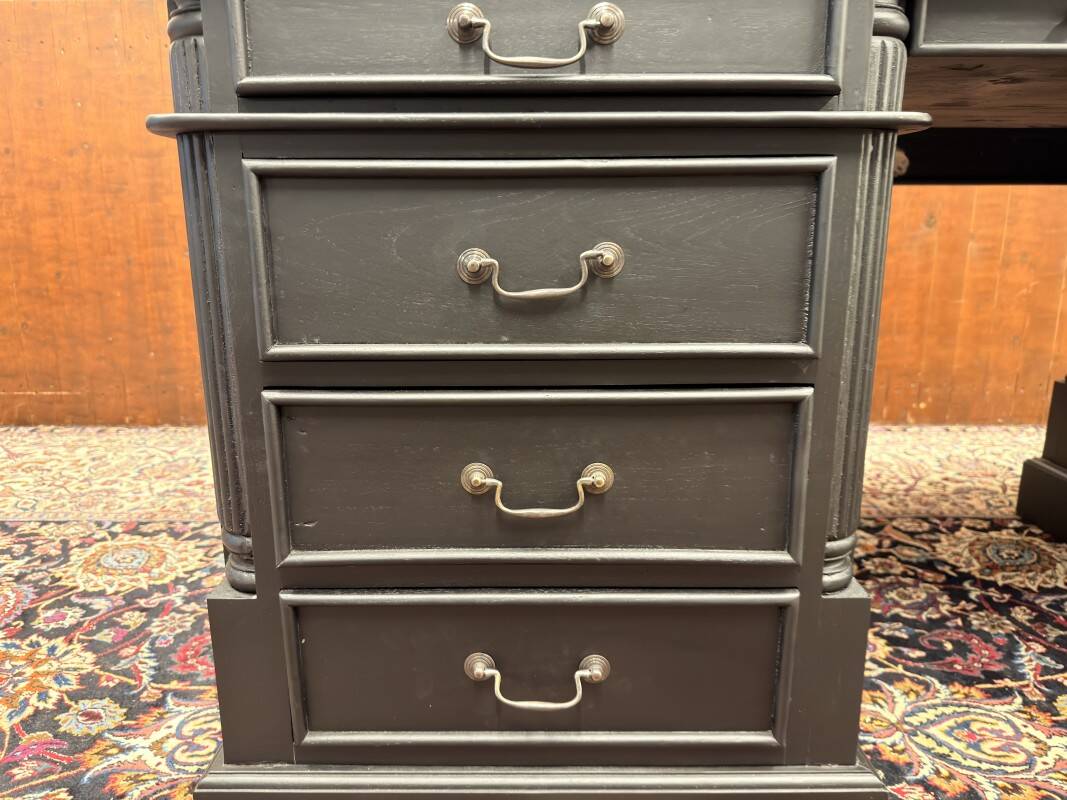 Classic English Black Chesterfield Desk