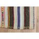 Turkish Vintage Striped Brown Blue Kilim Runner Rug 145x324