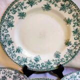 5 flat plates green iron earth earthenware from st amand