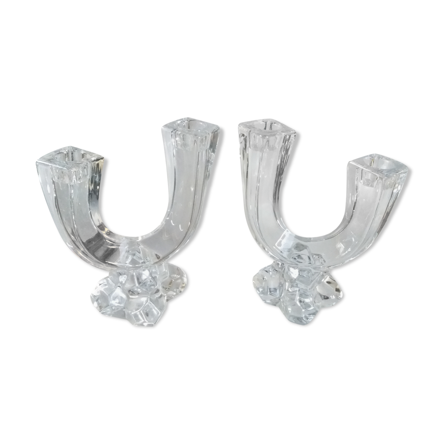 Pair crystal chandeliers