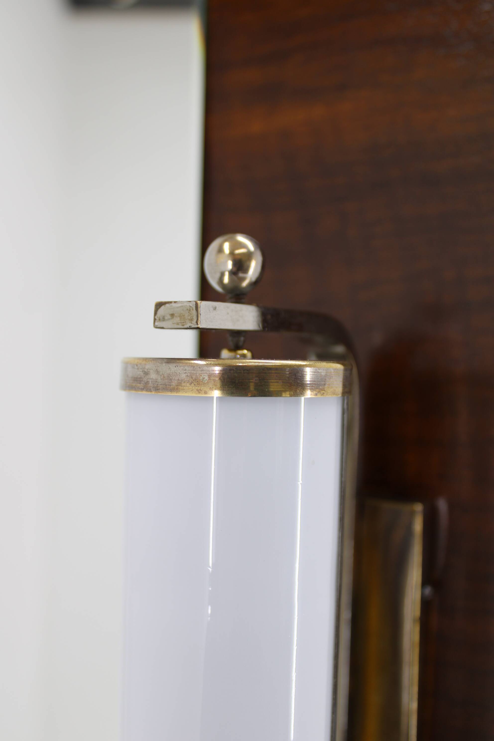 1930s art deco toilet cabinet with mirror in walnut, czechoslovakia