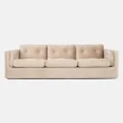 Sofa BERGEN en velours beige, design scandinave